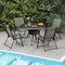 Set Of 4 Patio Folding Chairs With Armrests And Portable Lawn Chairs For Garden Backyard-gray